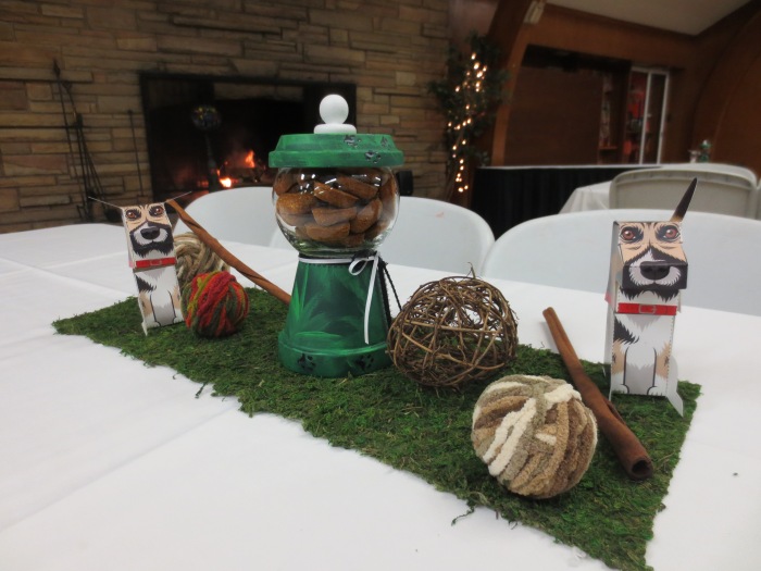 Centerpieces made by Rosanne and available for purchase with proceeds to the Parma Animal Shelter